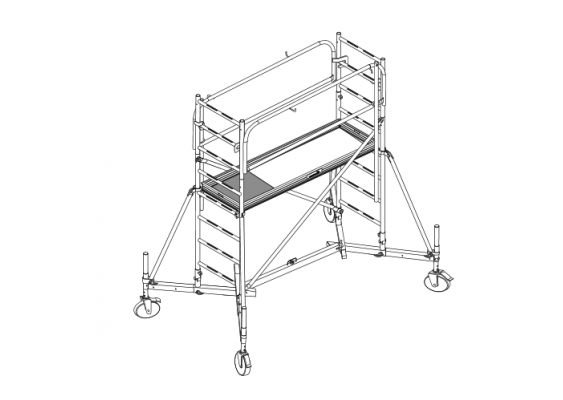 Echafaudage Roulant Acier - 0.66x2.00m - Hauteur 1.80-4.80 Hauteur Plancher - Comabi - Généris 600