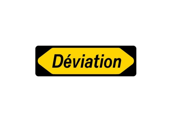 Panneau de signalisation - Deviation Droite ou Gauche - 1000X300 - Classe T1