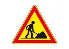 Panneau - Attention Travaux  - 1000mm -  Classe T2 - AK5