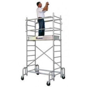 Echafaudage Roulant Acier - 0.54x1.36m - Hauteur Max 4.8m HP - Comabi - Junior 150