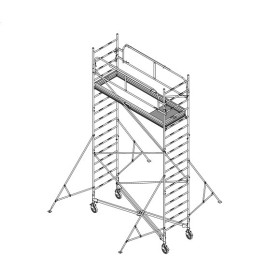 Echafaudage Roulant Acier - 0.76x2.90m - Hauteur Max 14m HP - Comabi - Généris 1000/3