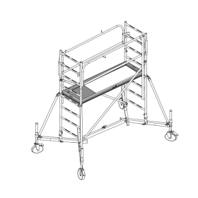 Echafaudage Roulant Acier - 0.66x2.00m - Hauteur 1.80-4.80 Hauteur Plancher - Comabi - Généris 600